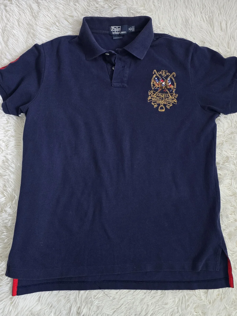 Polo Ralph Lauren Triple Pony Navy Blue Custom Fit‎ Polo Top